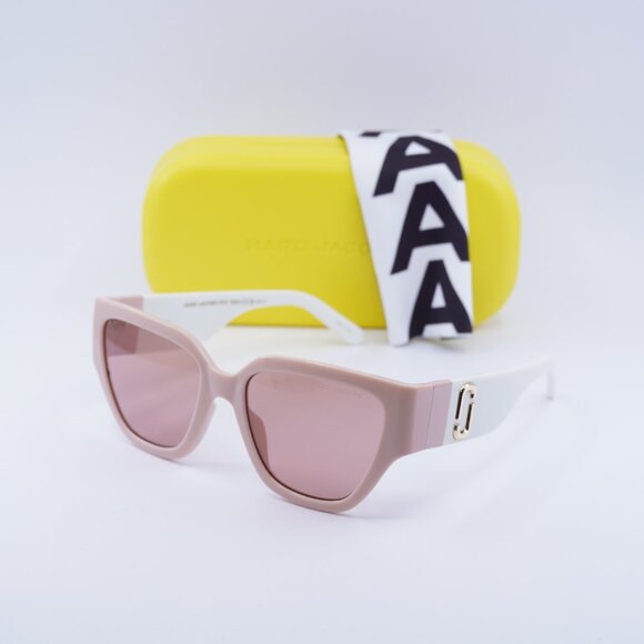 Marc Jacobs MARC 724/S 0FWM 4S Sunglasses Nude Cat Eye Frame, Brown Lenses - Picture 10 of 10